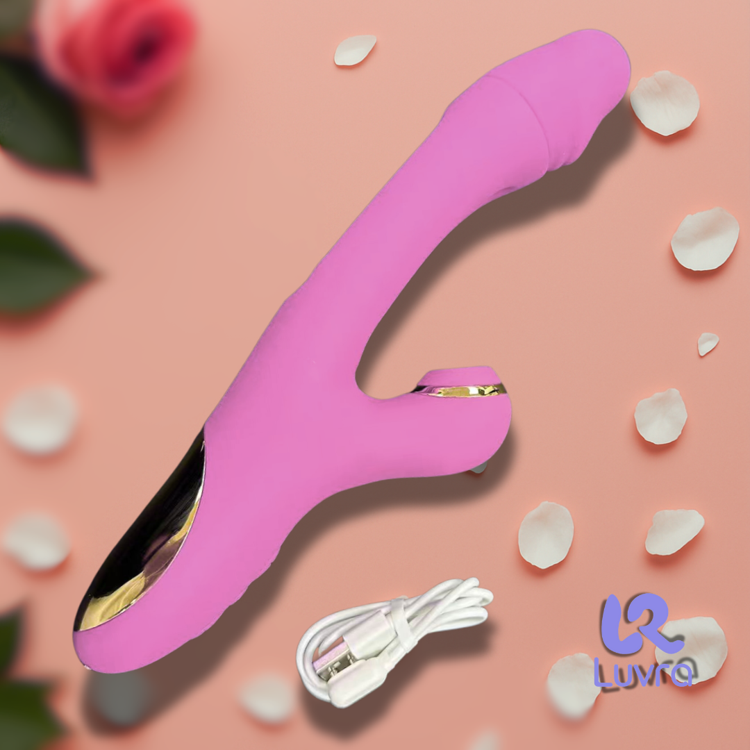 G-Spot and Clitoral Vibrator with Suction Function – Red Luxury Design, Whisper Quiet, Waterproof, Rechargeable
