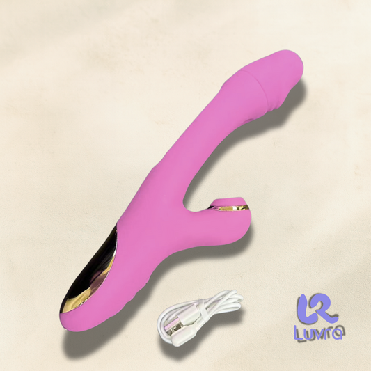 G-Spot and Clitoral Vibrator with Suction Function – Red Luxury Design, Whisper Quiet, Waterproof, Rechargeable